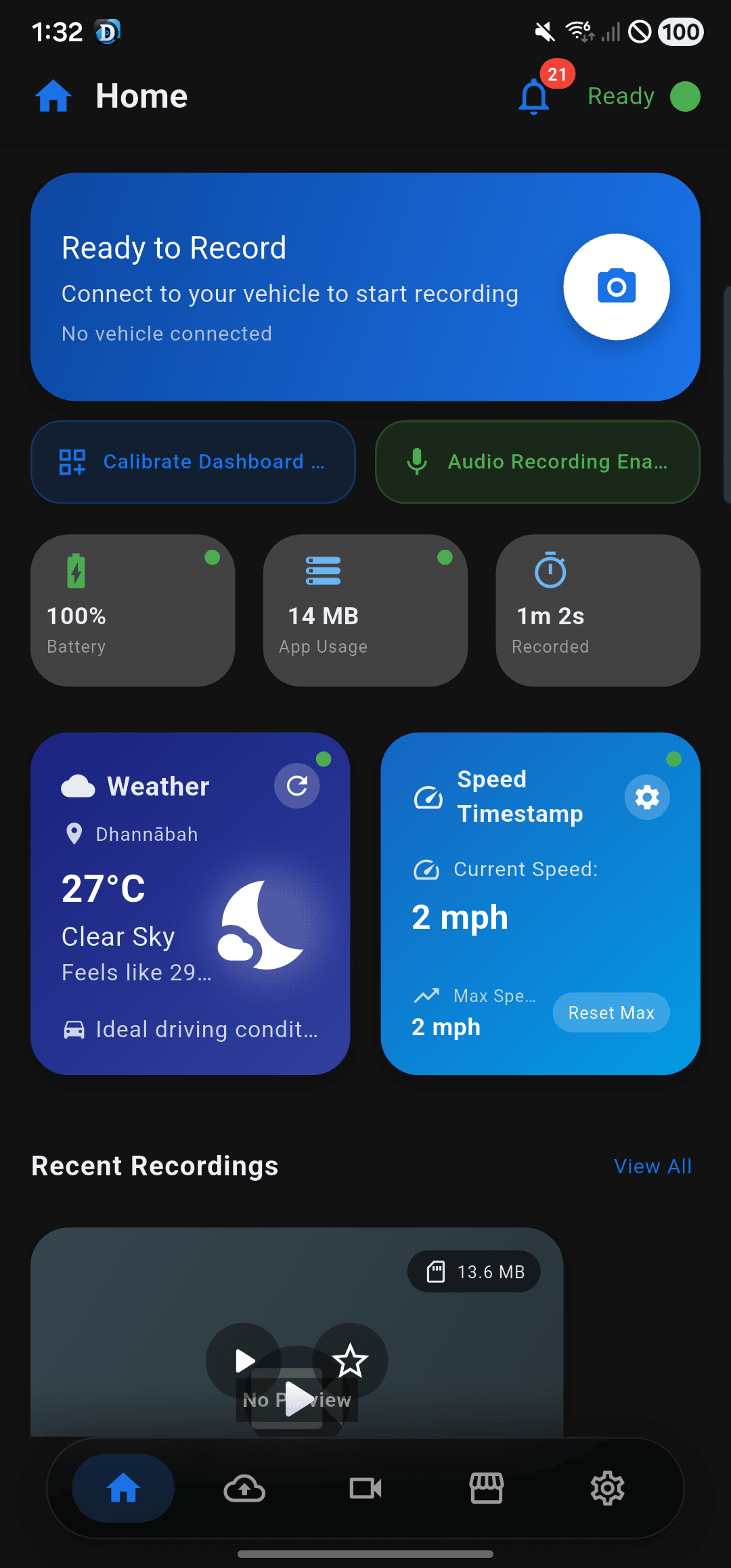 Dashify home screen