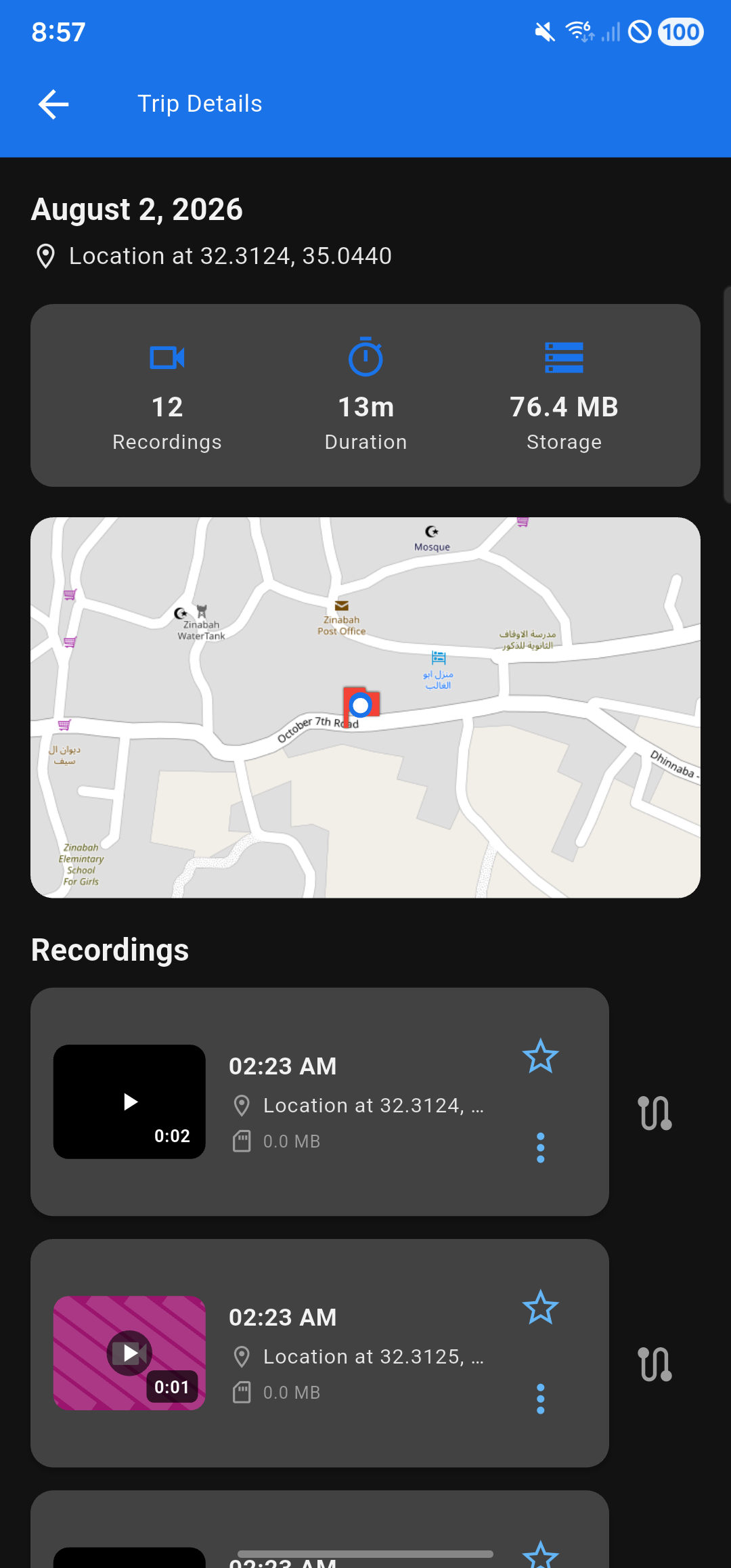 Trip details
